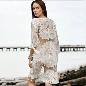 White, Lace Kimono, Dress Duster, Bikini